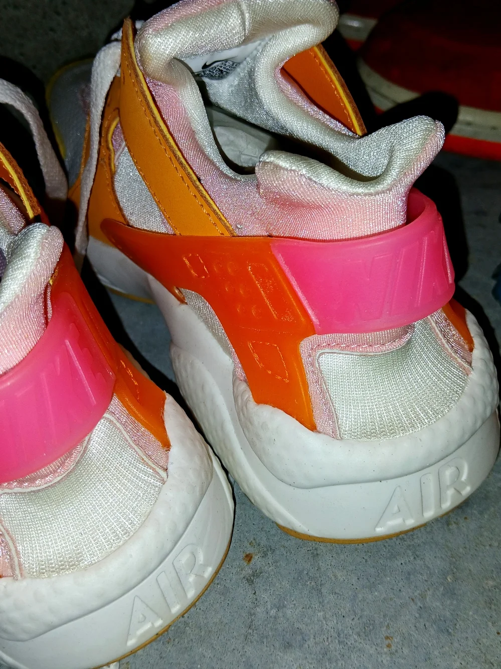 Nike Kids Orange, Pink & White Air Huarache Sneakers